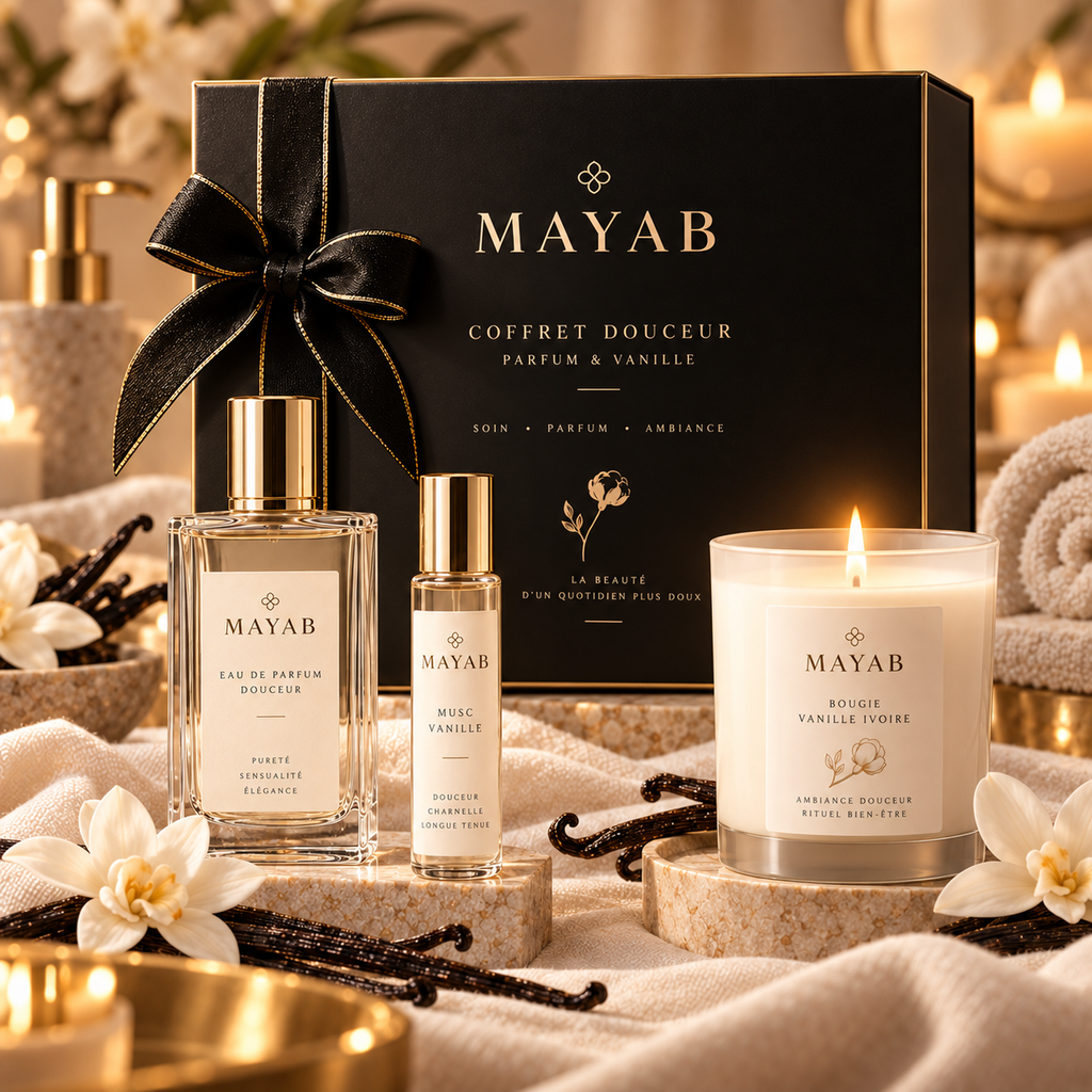 Coffret Douceur MAYAB – ambiance spa et vanille