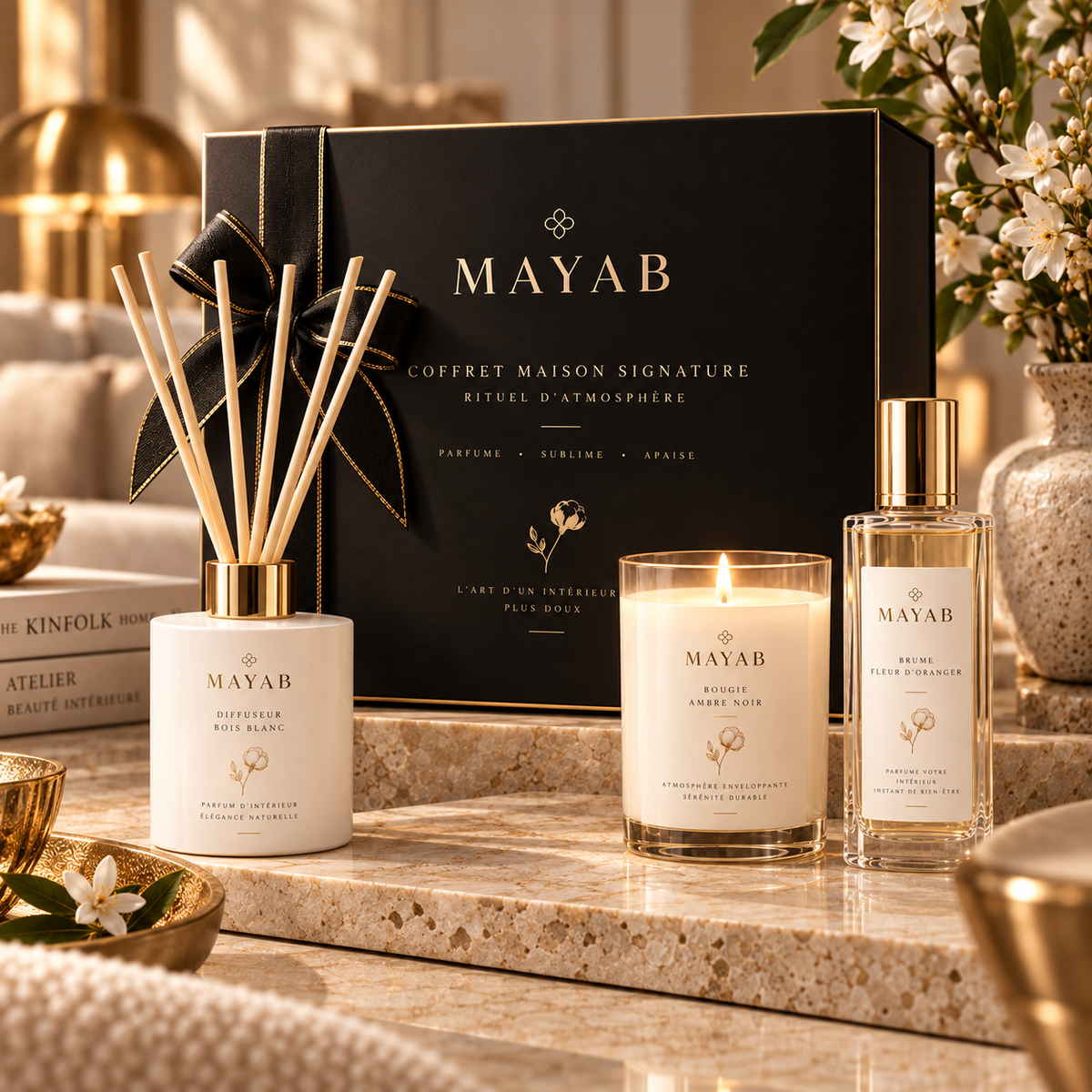 Coffret Maison Signature MAYAB – rituel parfumé d’intérieur